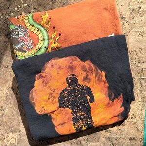 Bulzeye Men’s Orange Sequined & Space Walk T-Shirts 🔥